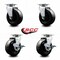 Service Caster 5 Inch Phenolic Swivel Caster Set with Roller Bearings 2 Brakes SCC SCC-20S520-PHR-2-TLB-2 - alternate 3